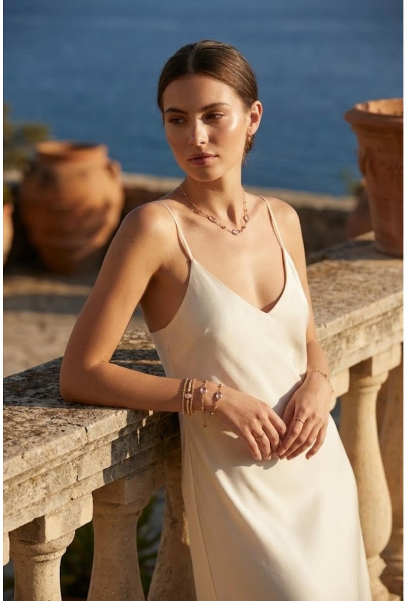 Bracelet Strass Coloré Doré