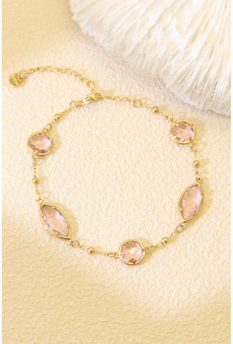 Bracelet Strass Coloré Doré