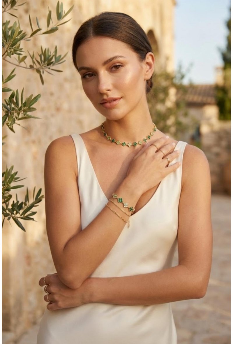 Collier Princesse Ras-du-Cou vert