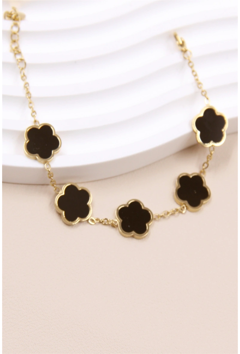 Bracelet trèfle émaillé