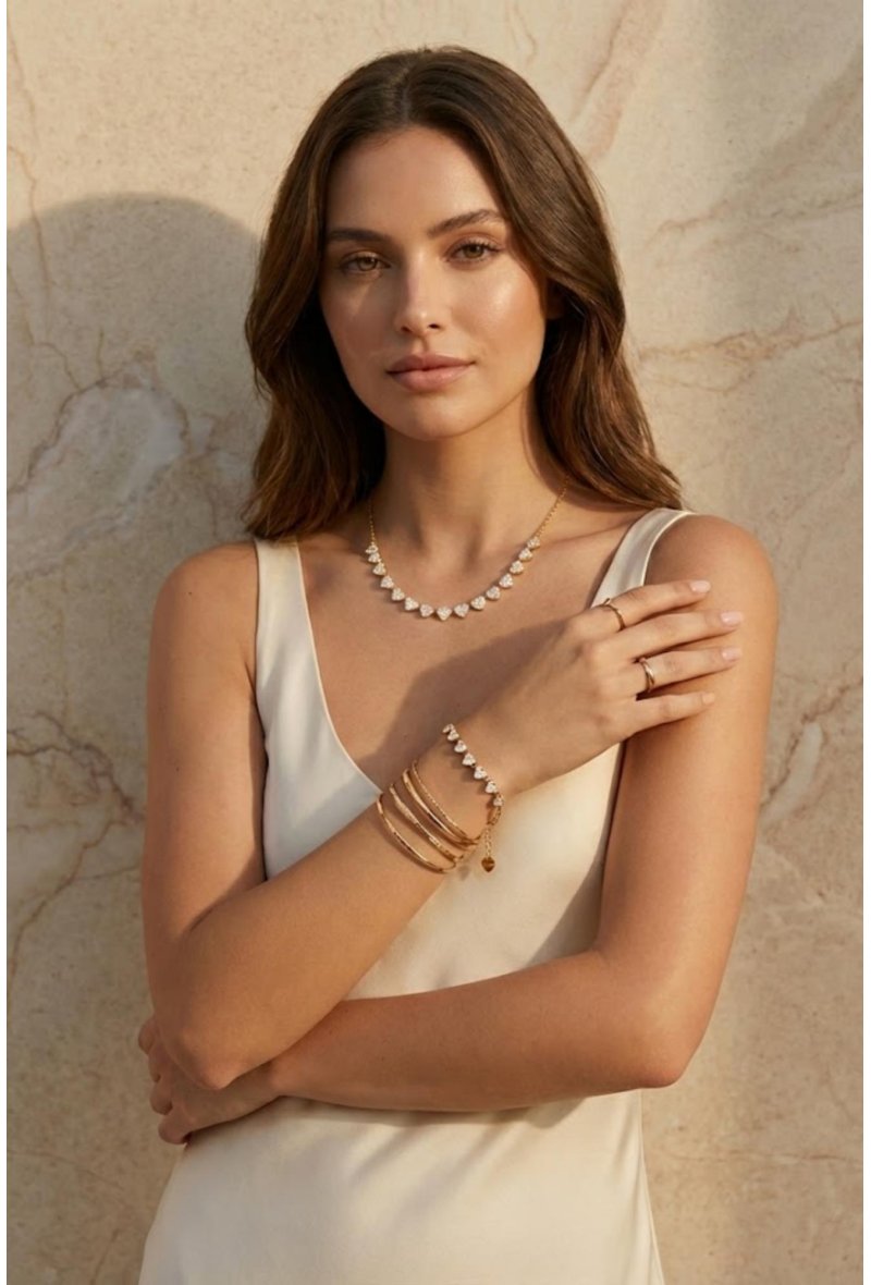 Bracelet Boucle Strass Doré