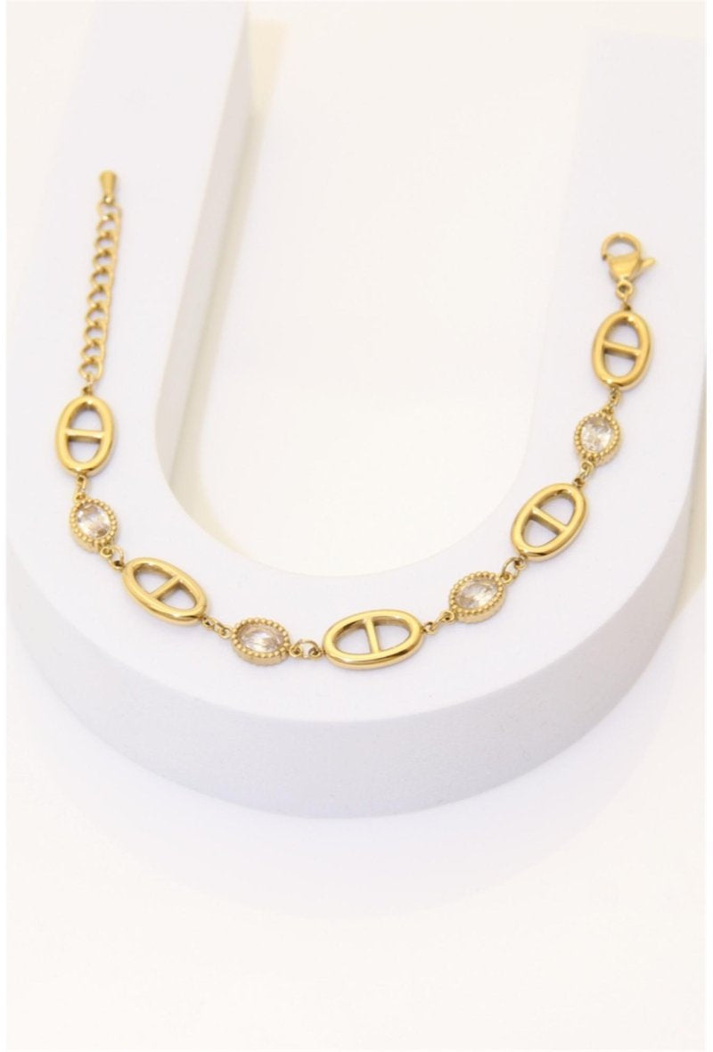 Bracelet Boucle Marine Doré & Cristaux