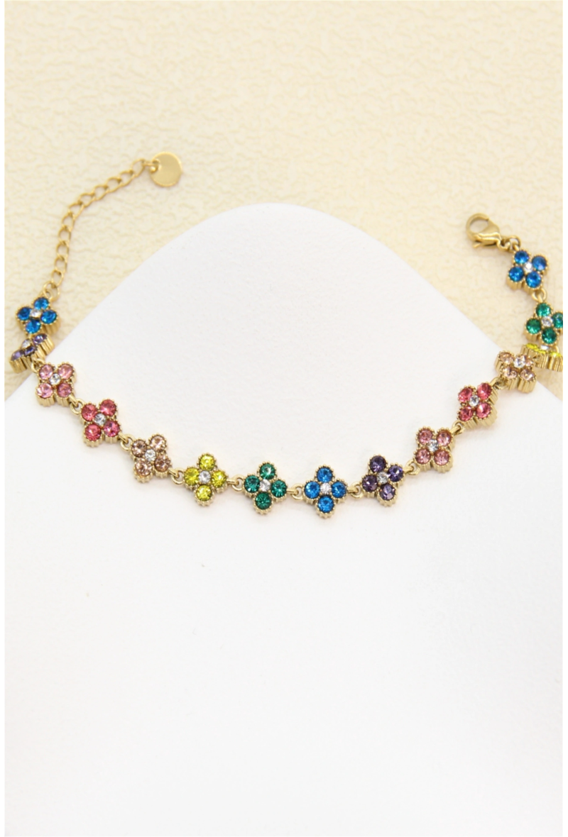 Bracelet trèfles pavés de zircons