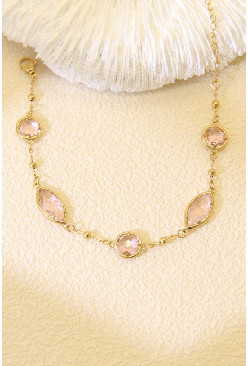 Bracelet Strass Coloré Doré