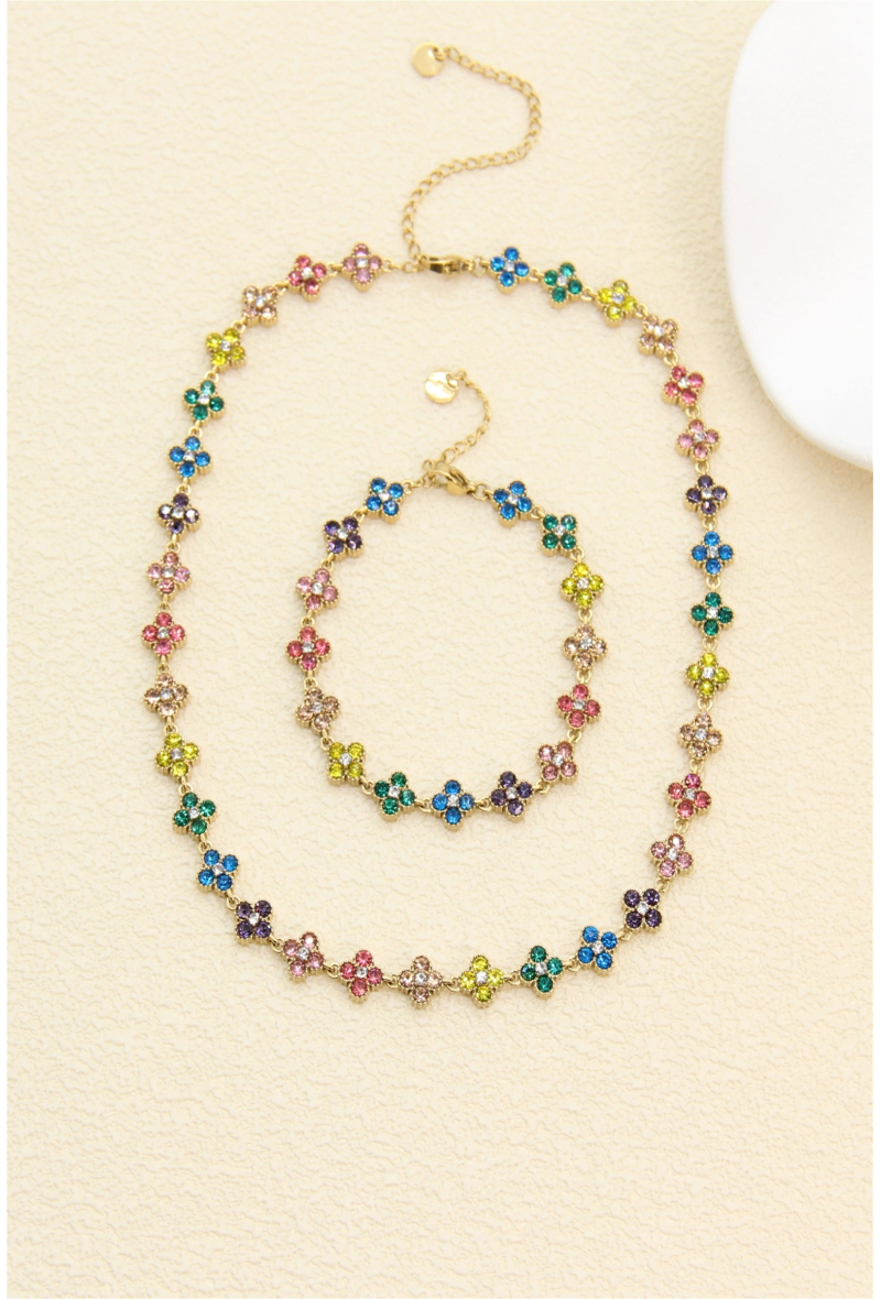 Bracelet trèfles pavés de zircons