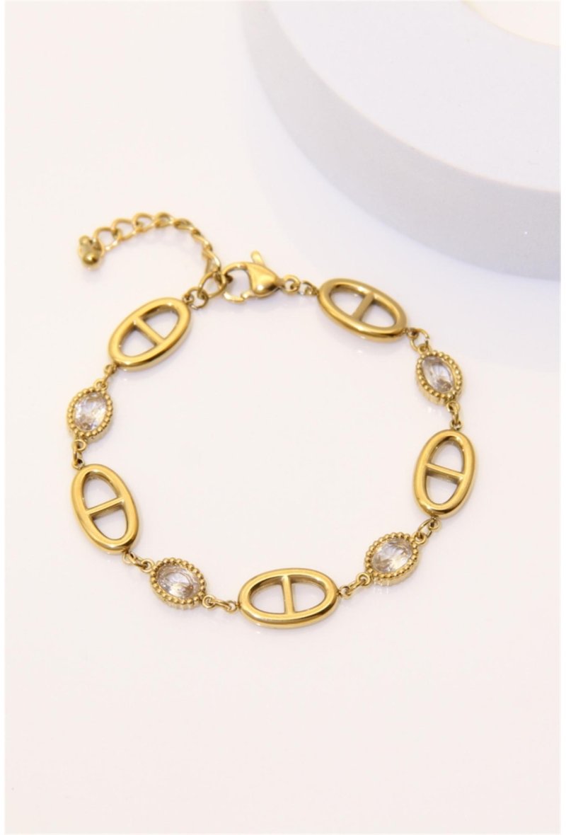 Bracelet Boucle Marine Doré & Cristaux