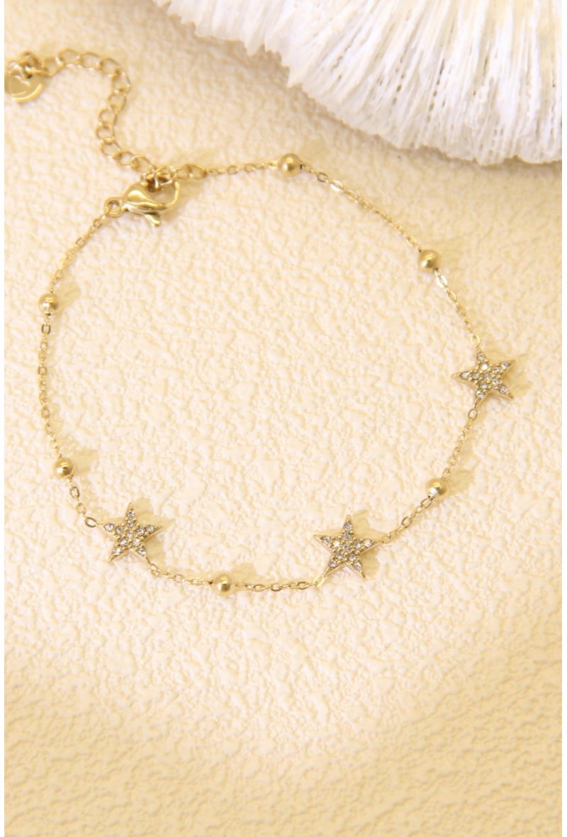 Bracelet Strass Étoile Doré