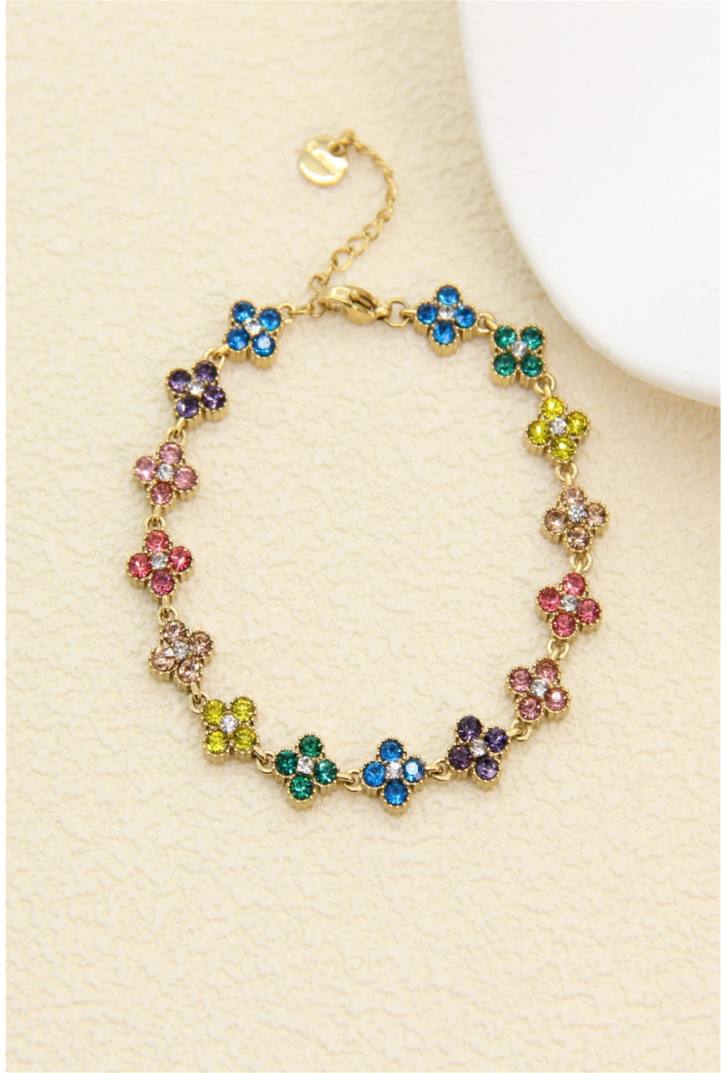 Bracelet trèfles pavés de zircons
