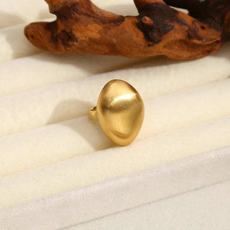 Bague Dorée Brossée Bombée