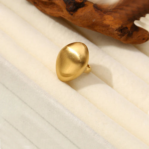 Bague Dorée Brossée Bombée