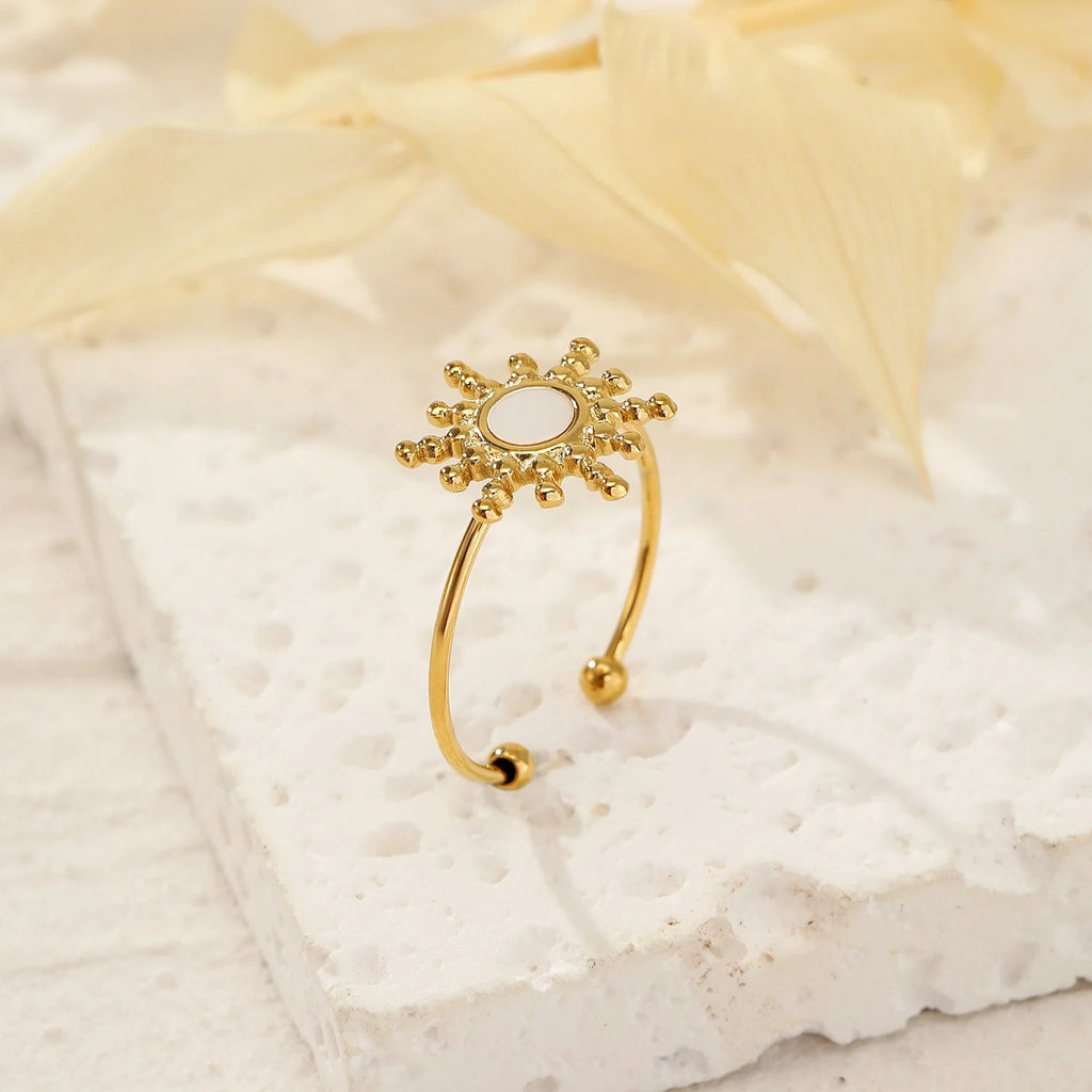 Bague Dorée Nacre Soleil