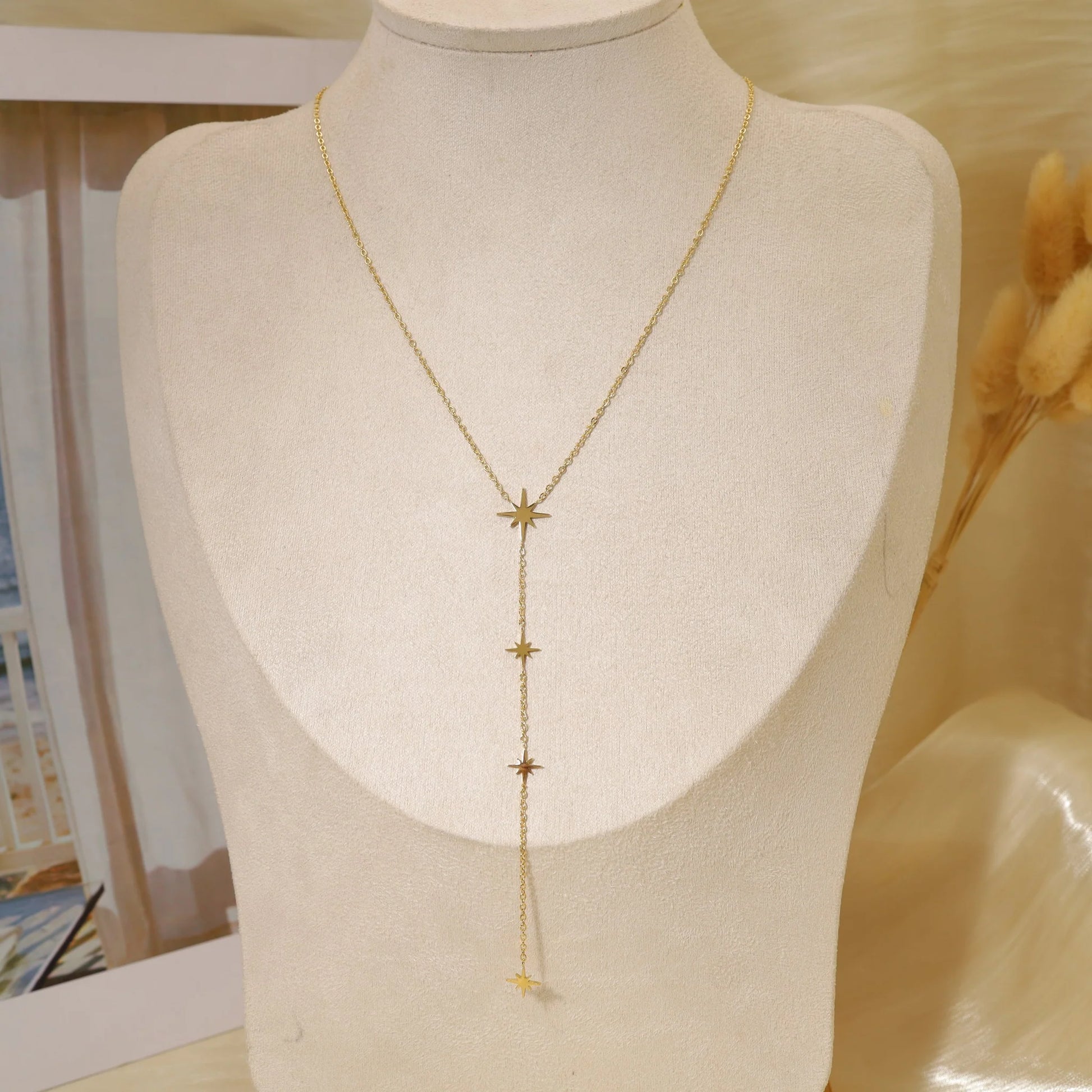 Collier Y Dorée Etoiles